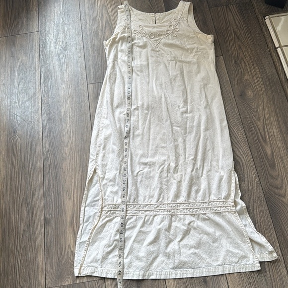 Vintage LA RUECA Cream colored Embroidered dress size large sleeveless maxi - Picture 5 of 7